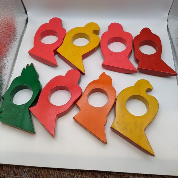 Napkin Rings Set of Eight (8) Tropical Bird Theme Decor - Picture 6 of 10